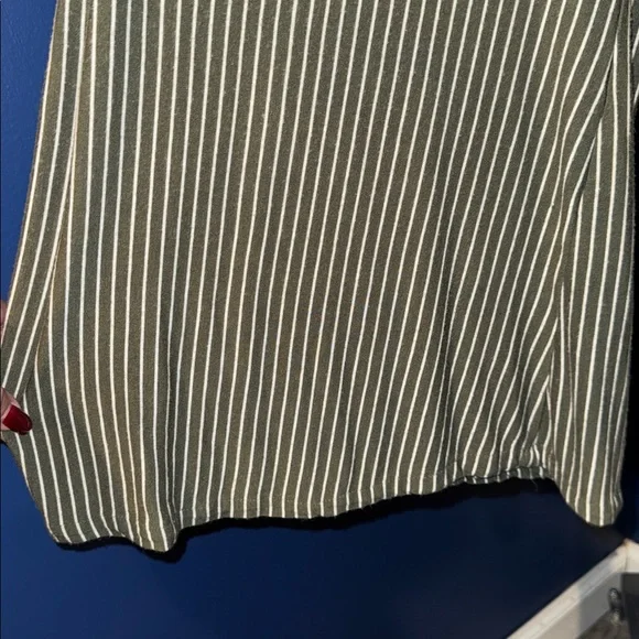 Women's Wide Leg Green & White Stripe Pants Size Small - Picture 6 of 7